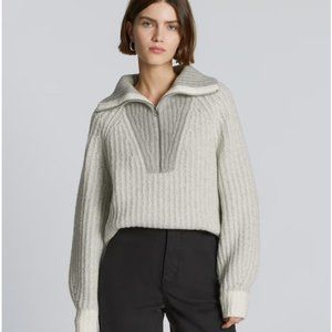 Everlane Luxe Teddy Oversized Half Zip Sweater